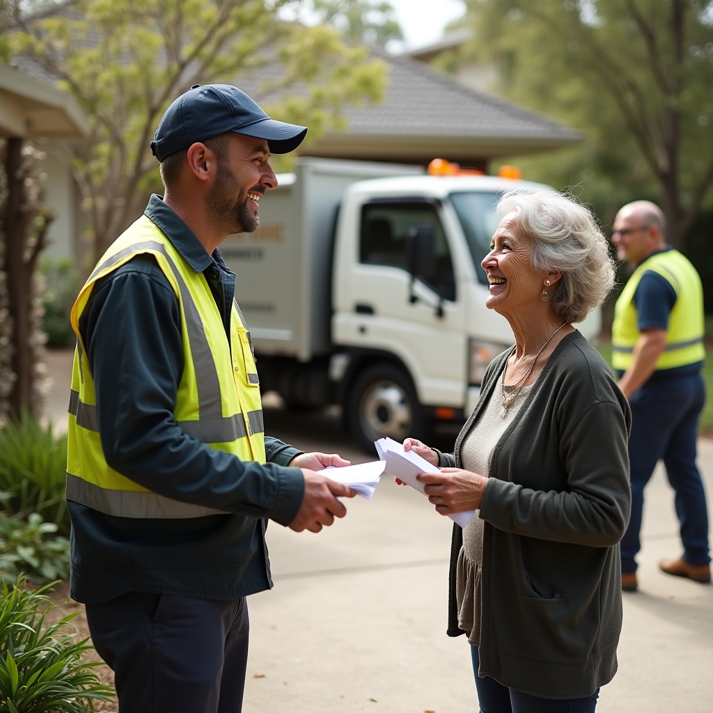 Highly realistic image of respectful rubbish removal worker providing service in Melbourne