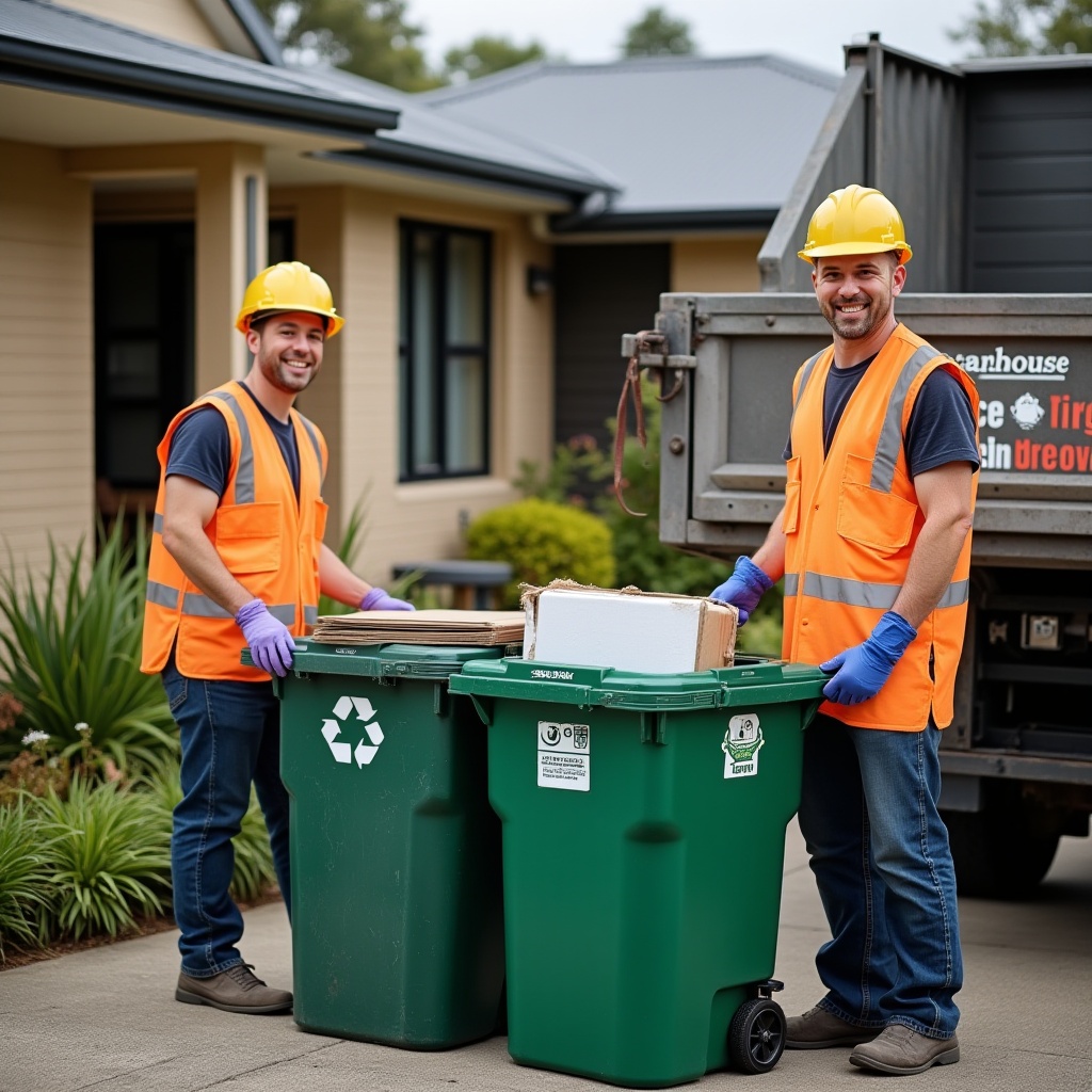 Estate cleanout worker respectfully removing rubbish in Melbourne