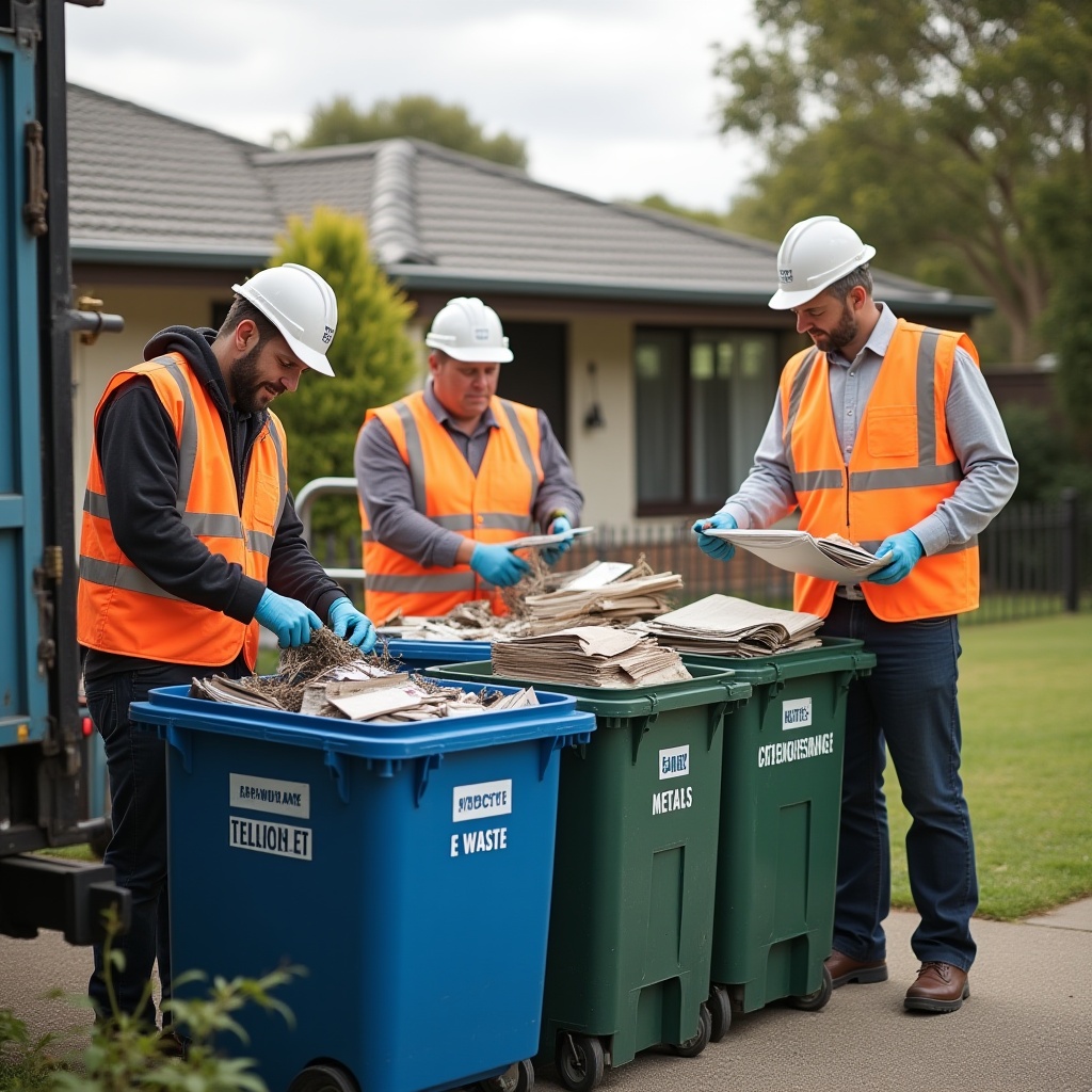 Respectful estate cleanout worker assisting with rubbish removal in Melbourne