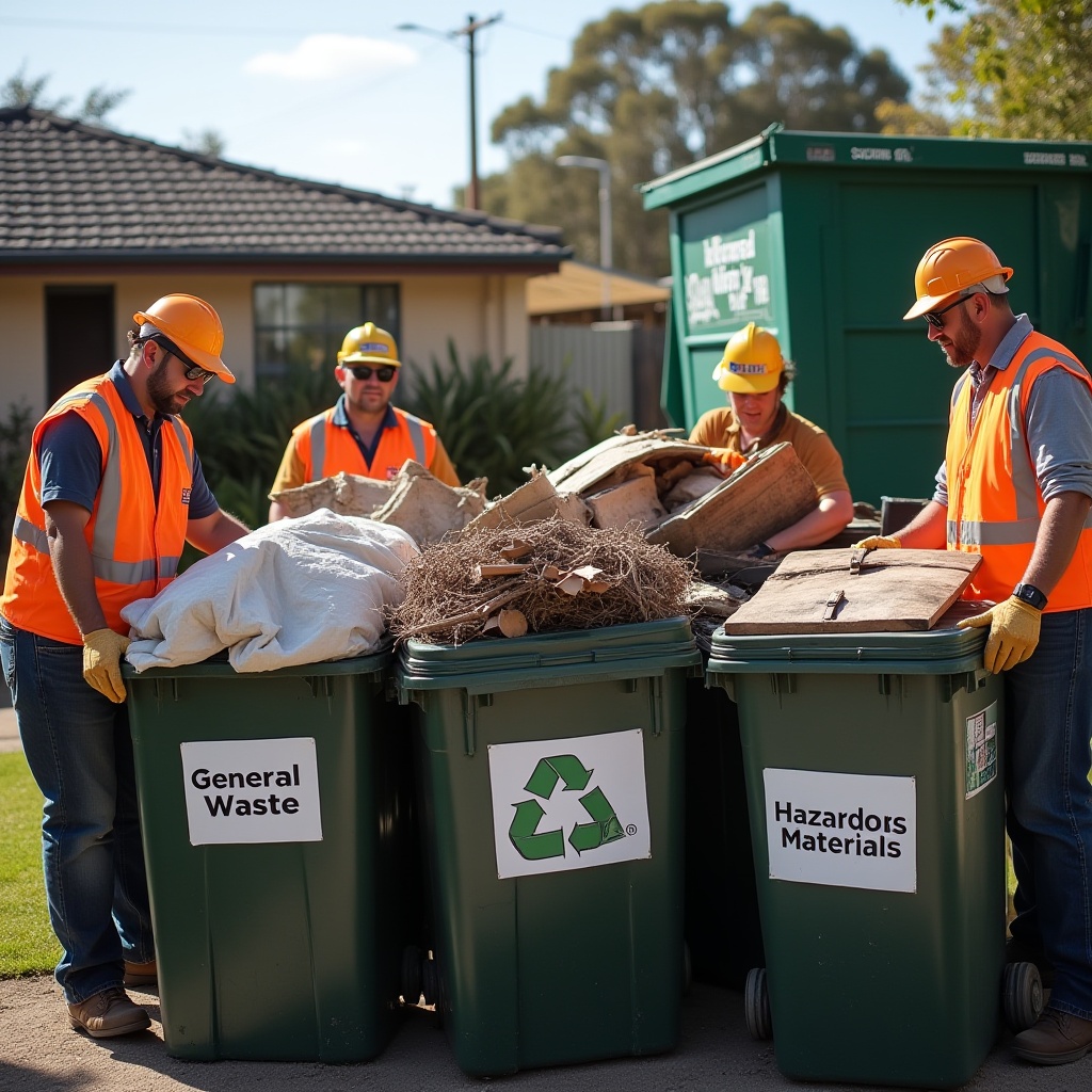 professional rubbish removal crew working on waste clearance in Melbourne