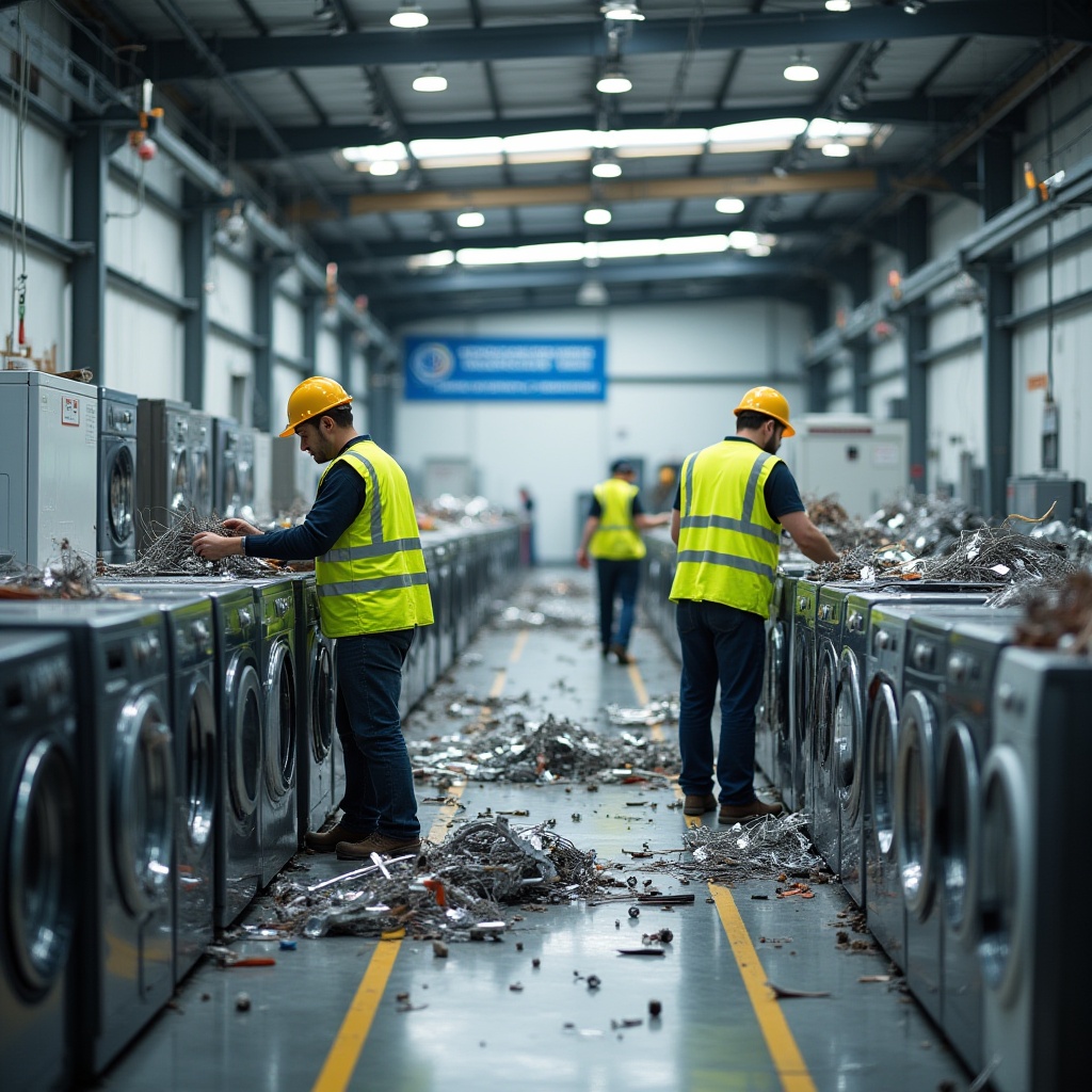 A certified recycling center in Melbourne with sorted recyclable materials and equipment, ensuring eco-friendly and responsible waste processing.