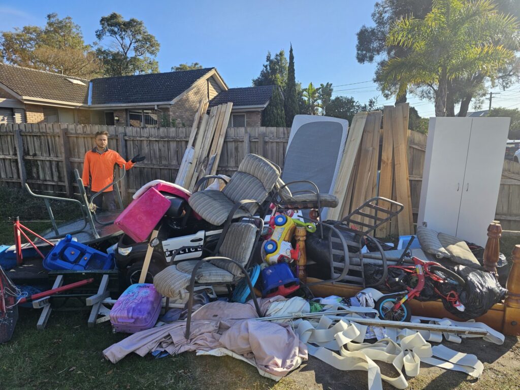 Rubbish items organized for removal, showcasing Melbourne Cheap's commitment to efficient and eco-friendly waste disposal in Melbourne.