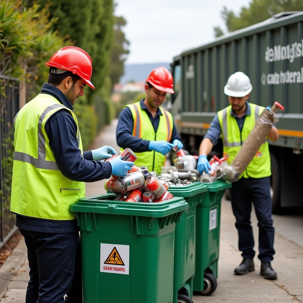 A professional rubbish removal team in Melbourne wearing uniforms and safety gear, equipped for expert and eco-friendly junk removal services.
