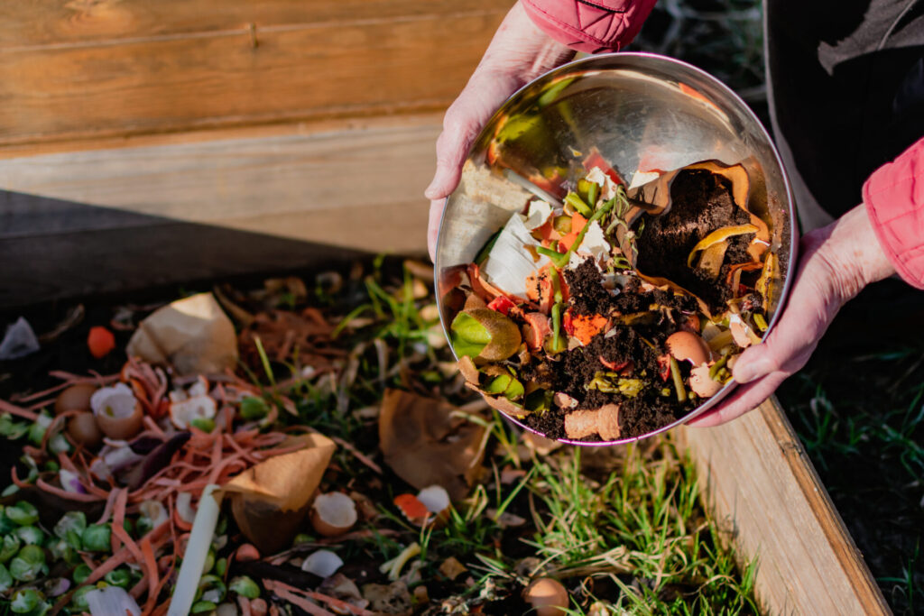Professional composting service turning kitchen and garden waste into organic fertilizer in